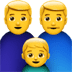 👨‍👨‍👦 family: man, man, boy display on Apple